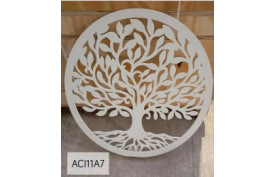 Petite Stèle Blanche – Arbre de vie - Acier Thermolaqué