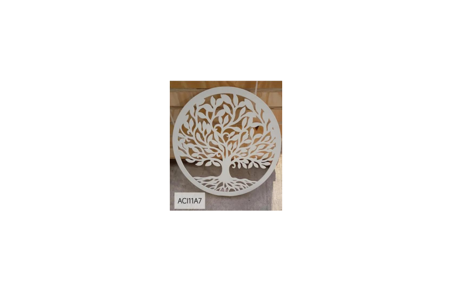 Petite Stèle Blanche – Arbre de vie - Acier Thermolaqué