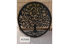 Grande Stèle Noire – Arbre de vie - Acier Thermolaqué