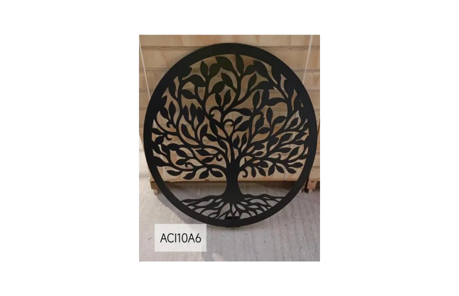 Grande Stèle Noire – Arbre de vie - Acier Thermolaqué