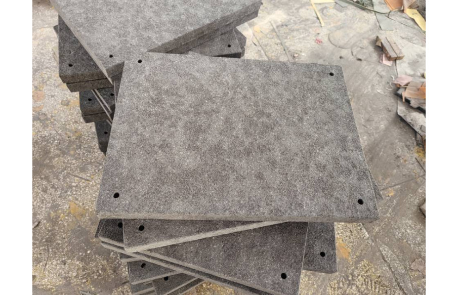 Lot de plaques en Granit Noir Fin avec finition flammée