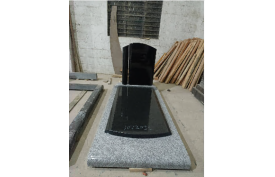 Monument GPG 283 en Granit Jasmine White et Noir Fin